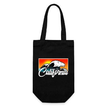 California Retro Surfer Palms vintage 70s - Gift Bag for Bottles - black - Front