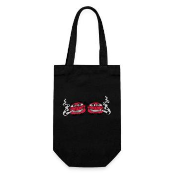2 hemp-smoking monsters - Gift Bag for Bottles - black - Front