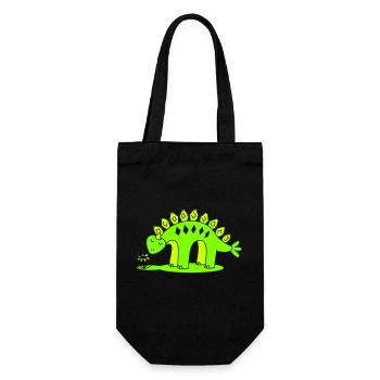 Little Dino smelling a flower - Gift Bag for Bottles - black - Front