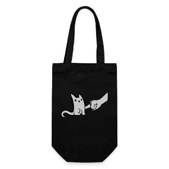 Fist Pump Brofist Katze - Geschenkbeutel für Flaschen - Schwarz - Vorne