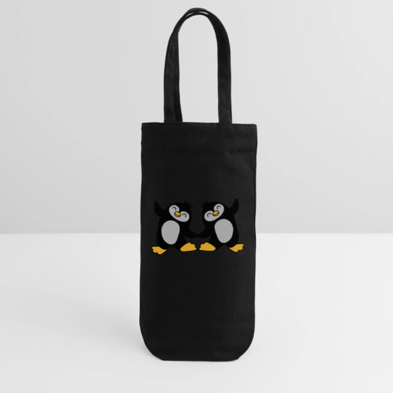 2 cute penguins dancing Gift Bag for Bottles
