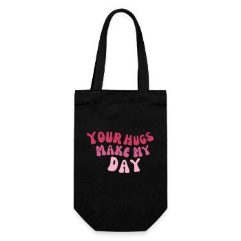 Your hugs makes my day Love Saying Embrace - Gift Bag for Bottles - black - Front