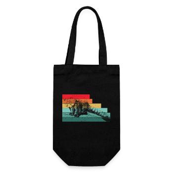 Cat Bear Little Panda Retro - Gift Bag for Bottles - black - Front