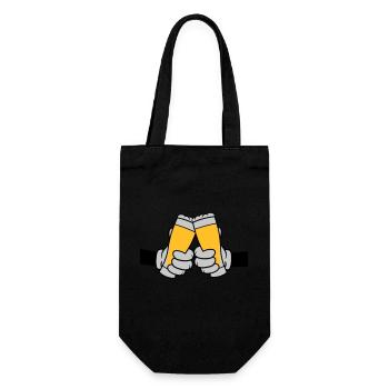 2 Friends Toast Beer Glass - Gift Bag for Bottles - black - Front