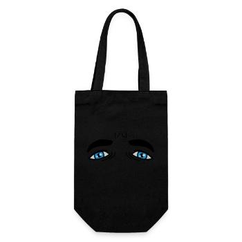 Blue Sad Eyes Design - Gift Bag for Bottles - black - Front
