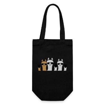 Crew Freunde Lama Peace - Geschenkbeutel für Flaschen - Schwarz - Vorne