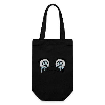 Sad crying girl face - Gift Bag for Bottles - black - Front