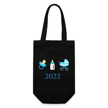 Baby 2022 Geburt Familie - Geschenkbeutel für Flaschen - Schwarz - Vorne