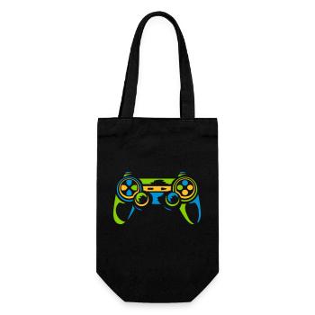 Bunter Controller Retro Konsole - Geschenkbeutel für Flaschen - Schwarz - Vorne