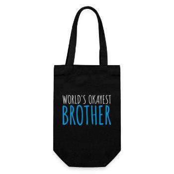 Worlds okayest Brother Logo - Gift Bag for Bottles - black - Front