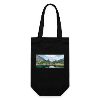 Geiranger panorama view from harbor - Gift Bag for Bottles - black - Front
