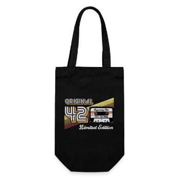 1942 Vintage Jahrgang 80 Geburtstag Retro Geschenk - Geschenkbeutel für Flaschen - Schwarz - Vorne
