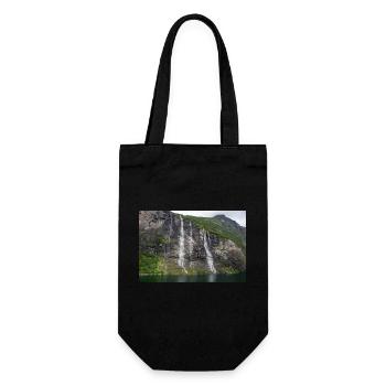 Seven Sisters Waterfall Norway Geiranger - Geschenkbeutel für Flaschen - Schwarz - Vorne