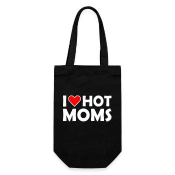 I love hot moms - Geschenkbeutel für Flaschen - Schwarz - Vorne