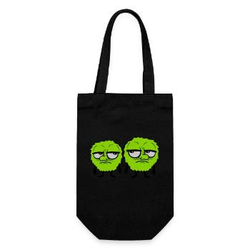 2 Monster Augen verdrehen - Geschenkbeutel für Flaschen - Schwarz - Vorne