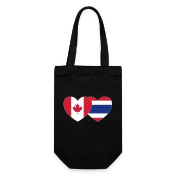 Kanada Thailand Flagge Herz - Geschenkbeutel für Flaschen - Schwarz - Vorne