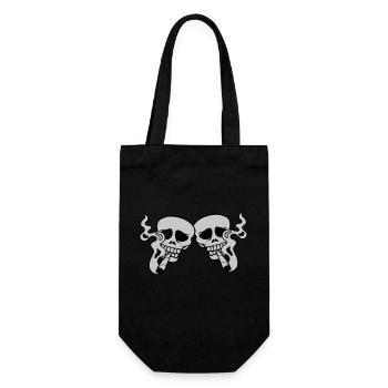 2 friends smoking joint - Gift Bag for Bottles - black - Front