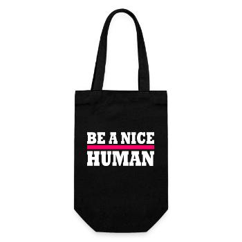 Be a nice human - Gift Bag for Bottles - black - Front