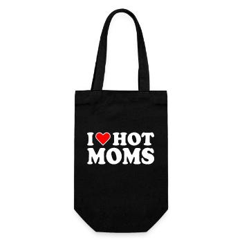 I love hot moms - Geschenkbeutel für Flaschen - Schwarz - Vorne