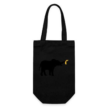 Grande silhouette d’éléphant banane - Sac à bouteille - noir - Devant