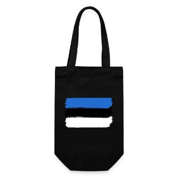 Estonia flag used look - Gift Bag for Bottles - black - Front