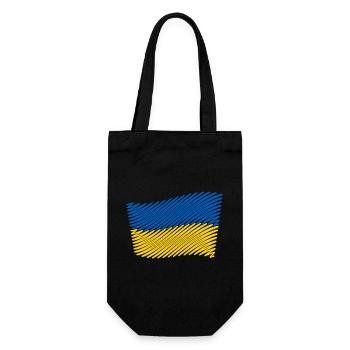 Ukraine Flag Scribble (Blue - Yellow) - Gift Bag for Bottles - black - Front