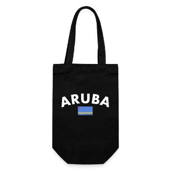 Aruba Arubanische Flagge Stolzer Arubaner - Geschenkbeutel für Flaschen - Schwarz - Vorne