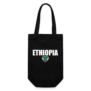Ethiopia Ethiopia Ethiopian Flag Ethiopian - Gift Bag for Bottles - black - Front
