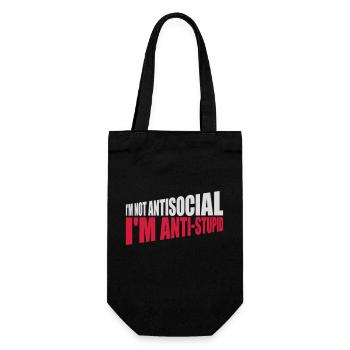 not antisocial anti stupid - Gift Bag for Bottles - black - Front