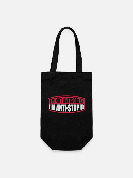 pas antisocial anti-stupide - Sac à bouteille - noir