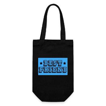Best friend blau tshirt - Geschenkbeutel für Flaschen - Schwarz - Vorne