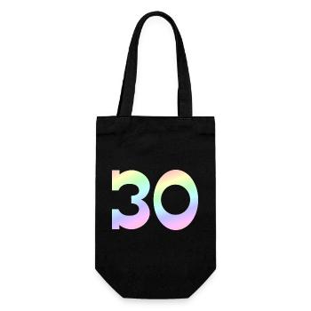 feiern, 30 pastell Verlauf - Geschenkbeutel für Flaschen - Schwarz - Vorne