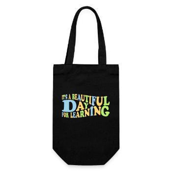beautiful day for learning - Gift Bag for Bottles - black - Front