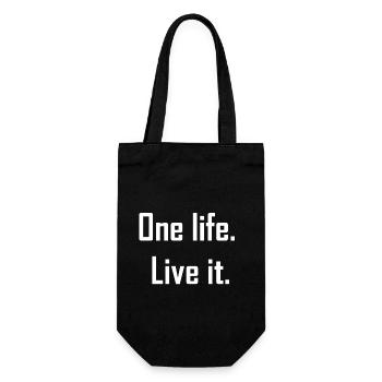 One life live it - Dein Herz schlägt für Abenteuer - Geschenkbeutel für Flaschen - Schwarz - Vorne