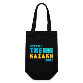 Design du drapeau Keep Calm Kazakhstan - Sac à bouteille - noir - Devant
