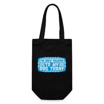 only talking to dog - Gift Bag for Bottles - black - Front