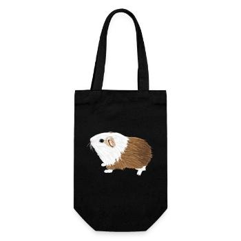 Design mit einem Glatthaar-Meerschweinchen 2 - Geschenkbeutel für Flaschen - Schwarz - Vorne