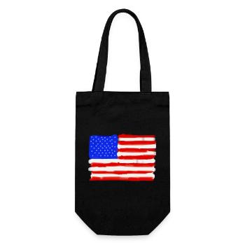 Painted American Flag - Gift Bag for Bottles - black - Front