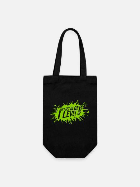 get older level up - Geschenkbeutel für Flaschen - Schwarz