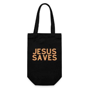 Jésus sauve - Citation chrétienne - Sac à bouteille - noir - Devant