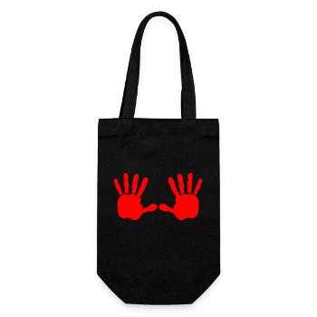 Iran - Main rouge - main de sang - BLOODY HAND - Sac à bouteille - noir - Devant