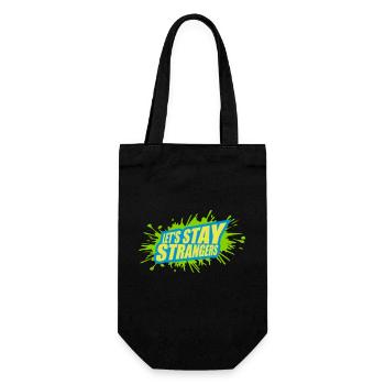 lets stay strangers quote - Gift Bag for Bottles - black - Front