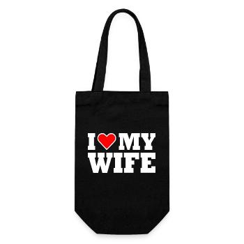 I love my wife - Geschenkbeutel für Flaschen - Schwarz - Vorne