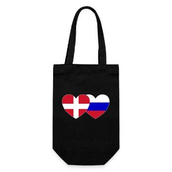 Danemark Russie Flag Coeur - Sac à bouteille - noir - Devant