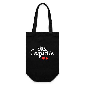 Femme Coquette Humour Mot Affectueux Couple - Sac à bouteille - noir - Devant