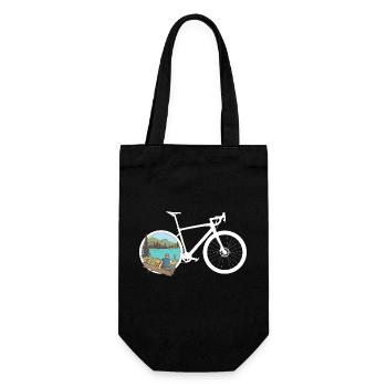 Gravel Bike Hike Rennrad Fahrrad lustiges Geschenk - Geschenkbeutel für Flaschen - Schwarz - Vorne