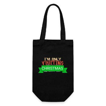 Passing by Christmas - Christmas - Gift Bag for Bottles - black - Front