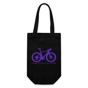 Gravel Bike Lila Rennrad Fahrrad lustiges Geschenk - Geschenkbeutel für Flaschen - Schwarz - Vorne