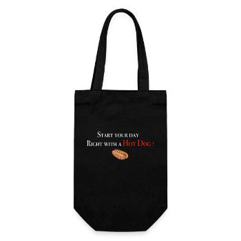 Start with Hot Dog - Geschenkbeutel für Flaschen - Schwarz - Vorne