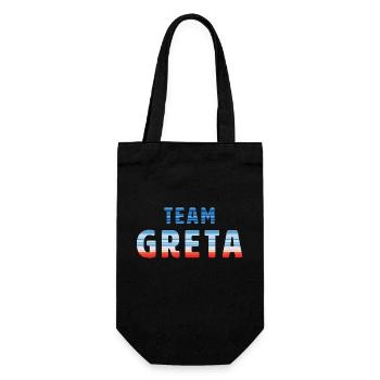 Team Greta | Warming Stripes - Geschenkbeutel für Flaschen - Schwarz - Vorne
